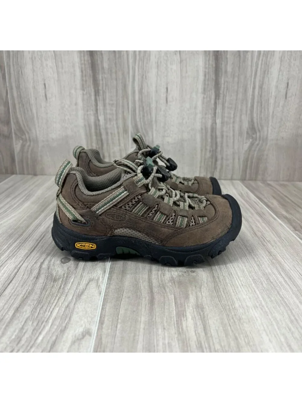 Keen Hiking Shoes Kids Toddler 9 Almosa Brown Leather Toggle Low Top Outdoor
